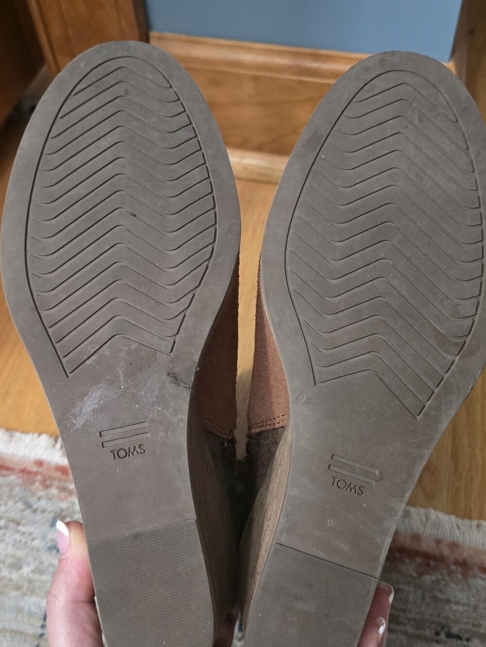 TOMS Sadie Wedge Brown Suede Plaid Bootie - Picture 3 of 6